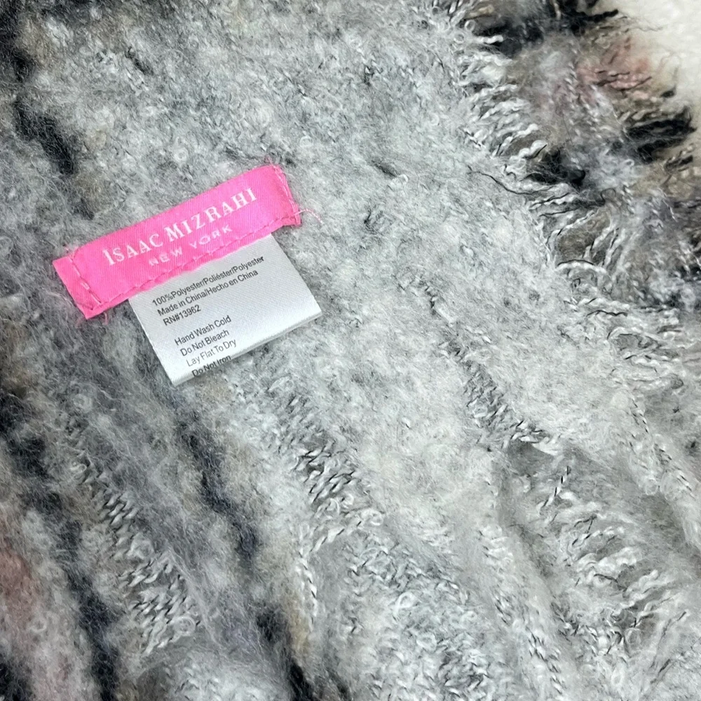 Preppy Grey Black Soft Plaid Fall Winter Outdoor Travel Tassel Long Scarf City